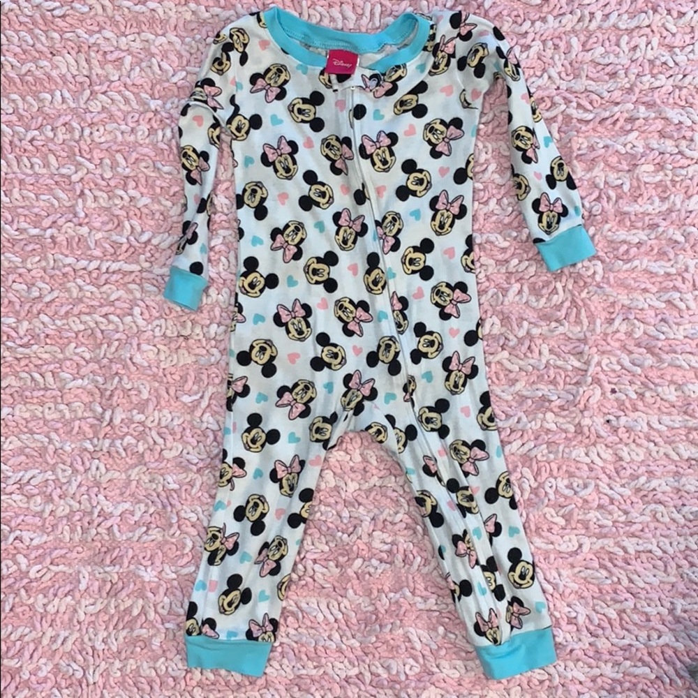 Disney one-piece zip up pajamas, size: 2T